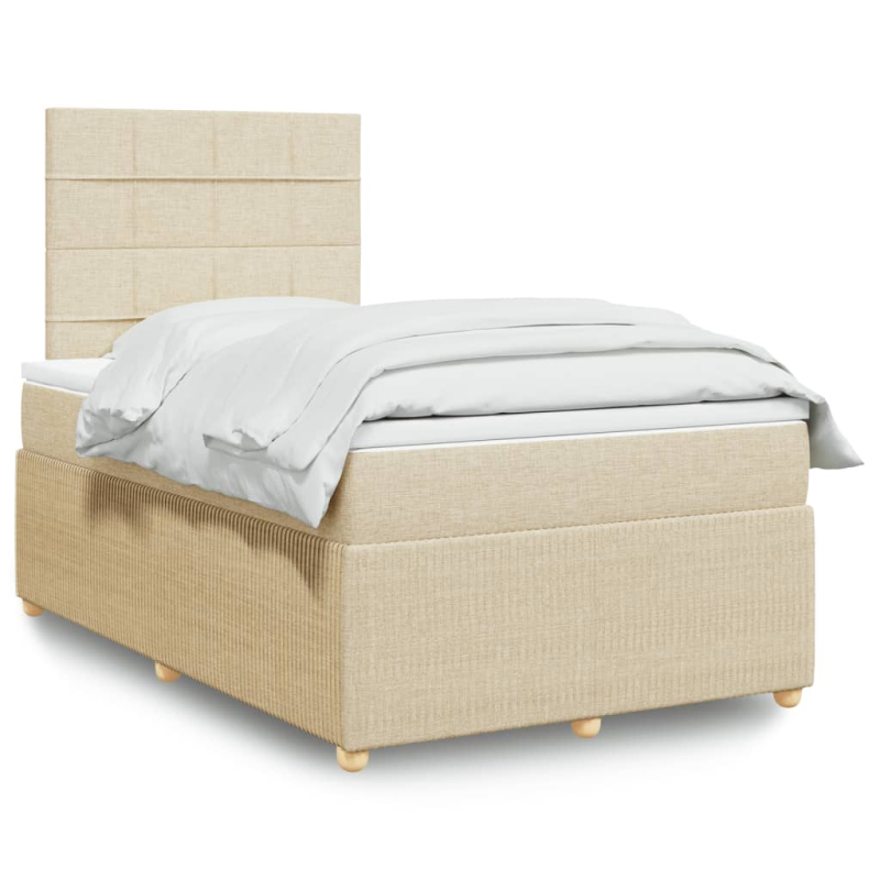 Boxspringbett mit Matratze Creme 120x200 cm Stoff