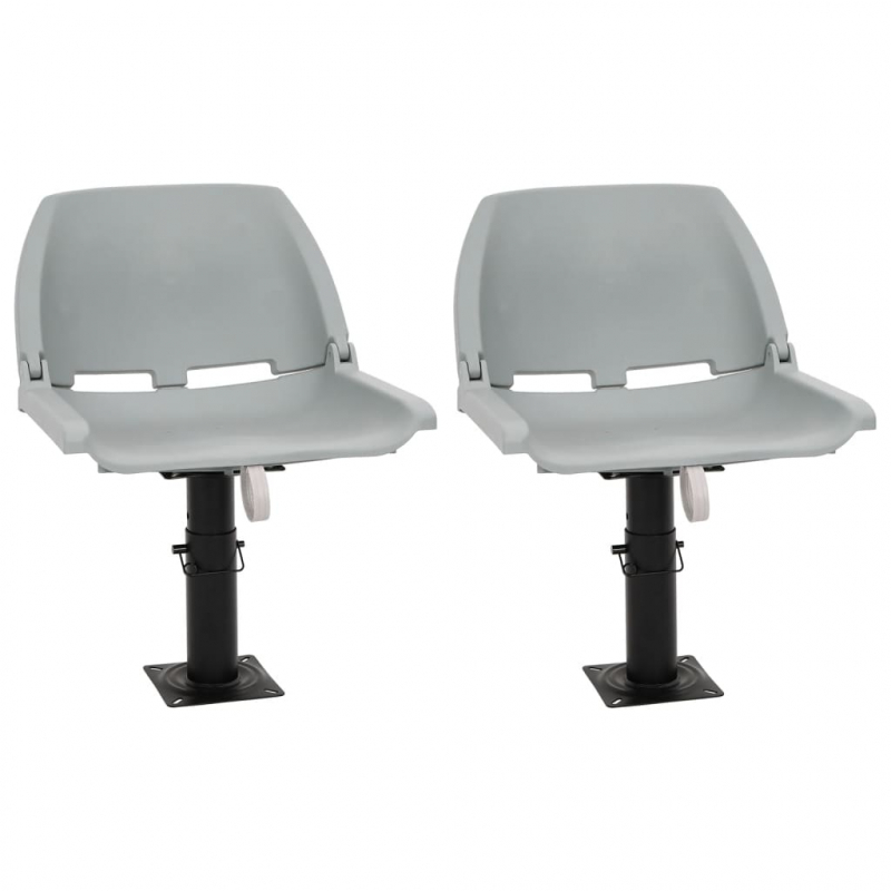 4-tlg. Bootssitz-Set Klappbar Kein Kissen Grau 48x51x41 cm