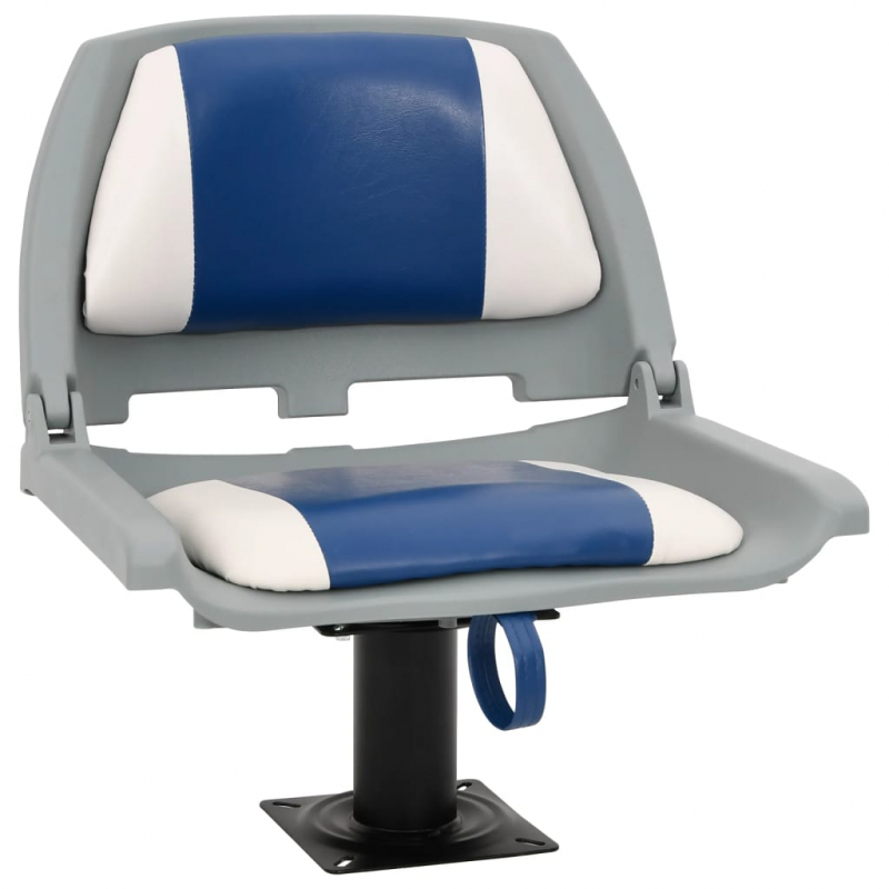 2-tlg. Bootssitz-Set Klappbar Blau und Weiß 48x51x41 cm