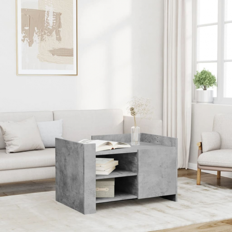 Couchtisch Betongrau 80x50x50 cm Holzwerkstoff