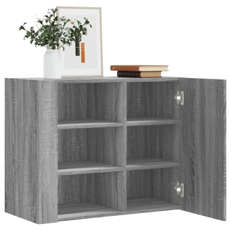 Wandregal Grau Sonoma 75x35x60 cm Holzwerkstoff