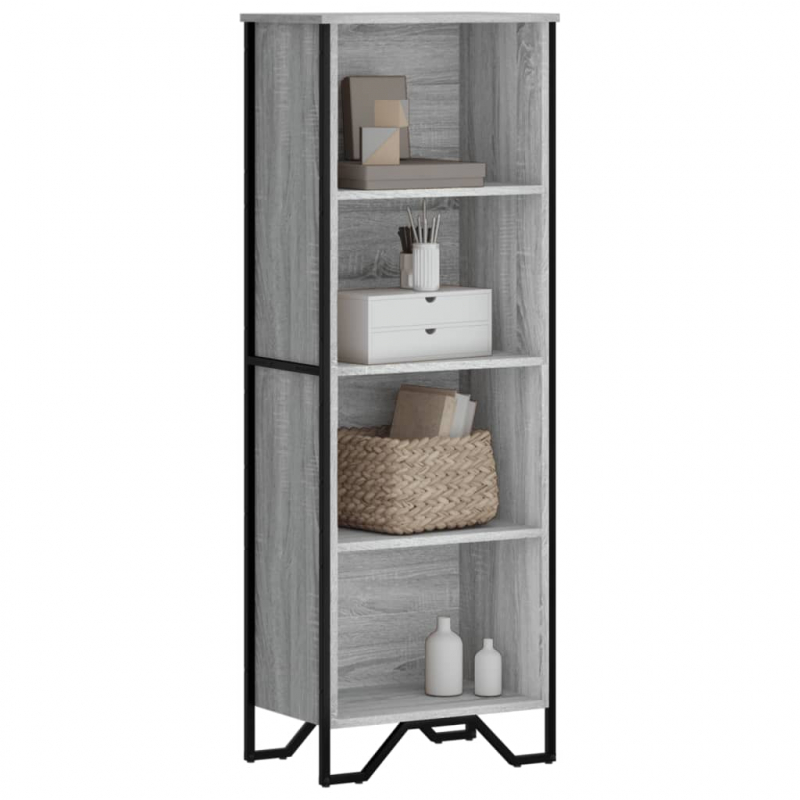Bücherregal Grau Sonoma 50x31x137,5 cm Holzwerkstoff