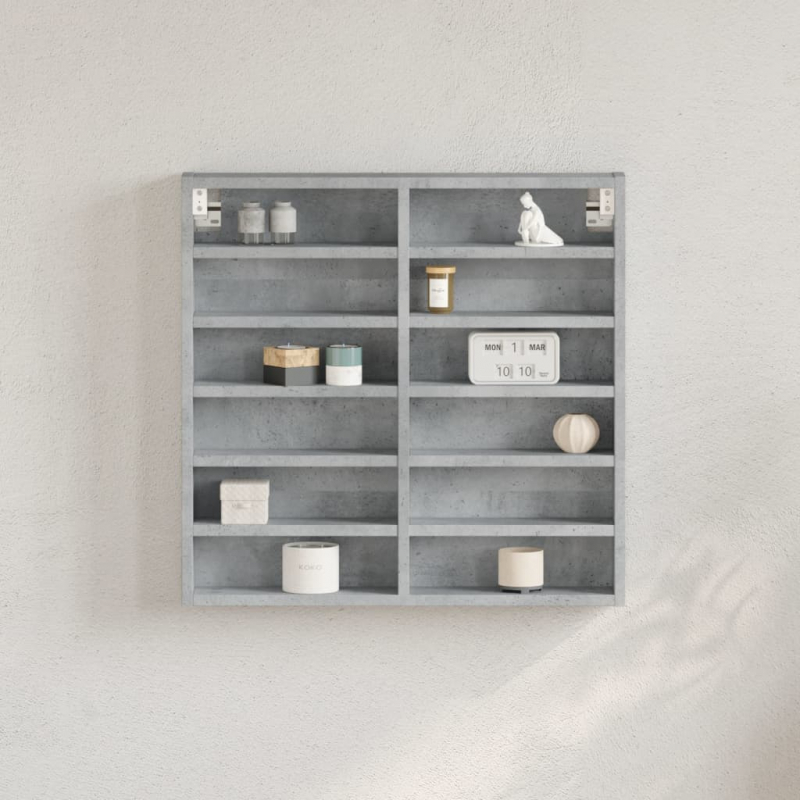 Vitrinenschrank Betongrau 60x8,5x58 cm Holzwerkstoff