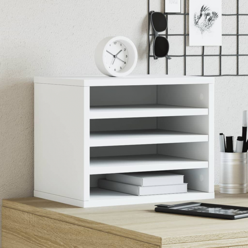 Schreibtisch-Organizer Weiß 36x26x29,5 cm Holzwerkstoff