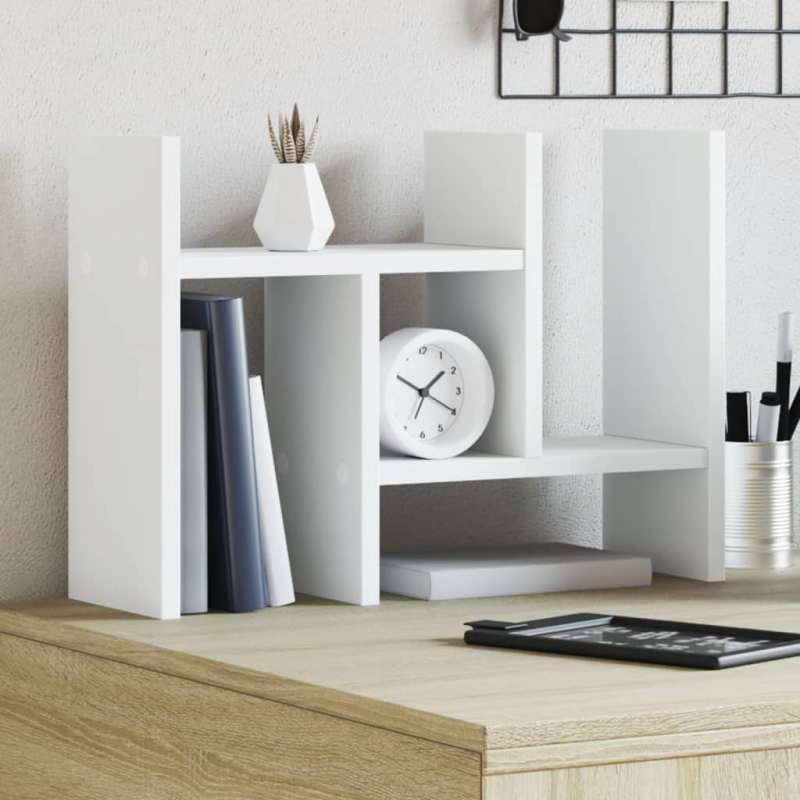 Schreibtisch-Organizer Weiß 34,5x15,5x35,5 cm Holzwerkstoff