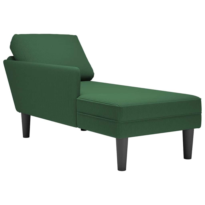 Chaiselongue mit Kissen Dschungelgrün Cordstoff