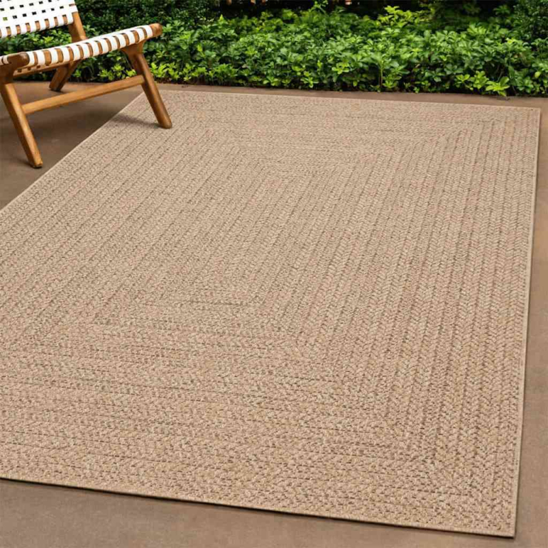 Teppich ZIZUR Beige 200x290 cm Jute-Optik Indoor und Outdoor