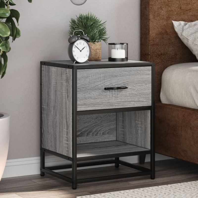 Nachttische 2 Stk. Grau Sonoma 40x31x50 cm Holzwerkstoff