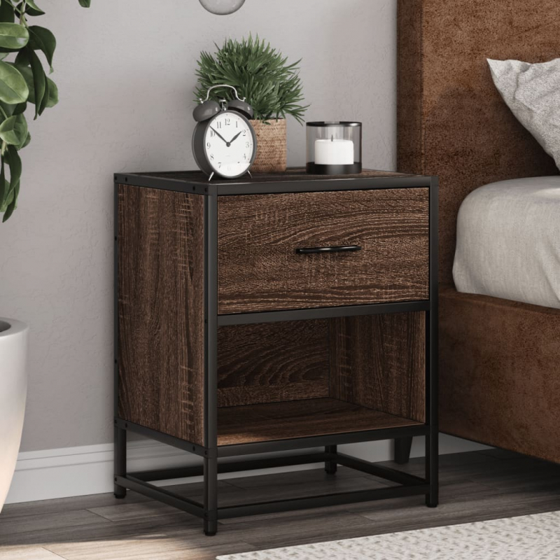 Nachttische 2 Stk. Braun Eichen-Optik 40x31x50 cm Holzwerkstoff