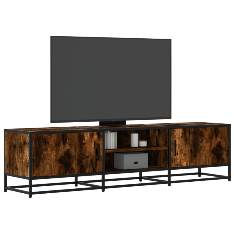 TV-Schrank Räuchereiche 160x35x41 cm Holzwerkstoff und Metall