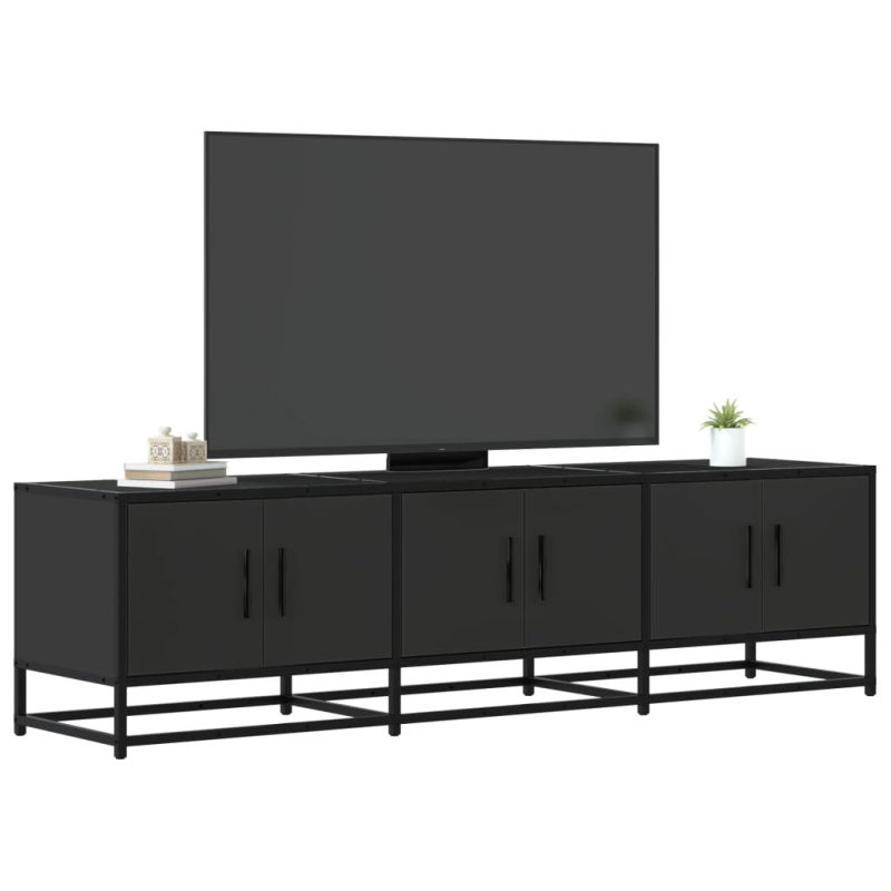 TV-Schrank Schwarz 150x35x41 cm Holzwerkstoff und Metall