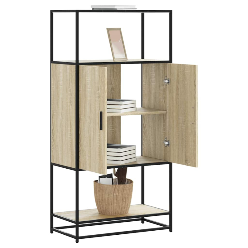 Highboard Sonoma-Eiche 68x35x139 cm Holzwerkstoff und Metall