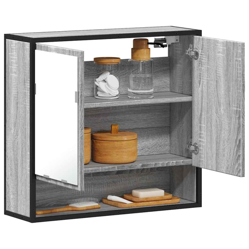 Bad-Spiegelschrank Grau Sonoma 65x20x60 cm Holzwerkstoff