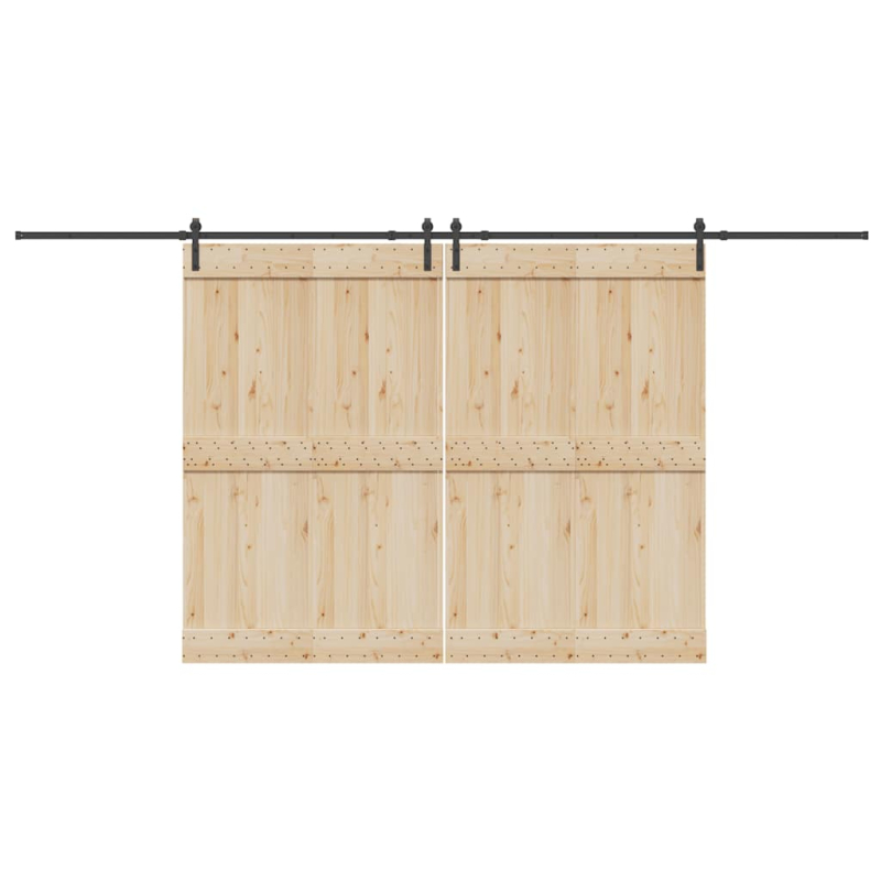 Schiebetürbeschlag-Set 427 cm Stahl Schwarz
