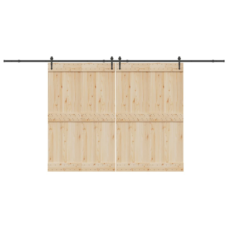 Schiebetürbeschlag-Set 427 cm Stahl Schwarz