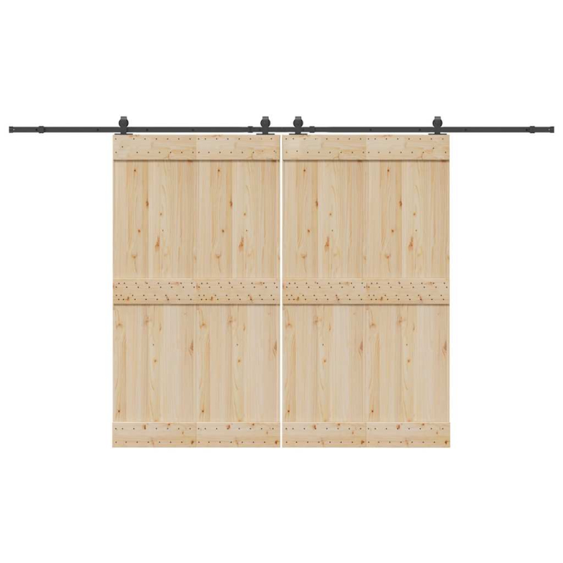 Schiebetürbeschlag-Set 366 cm Stahl Schwarz