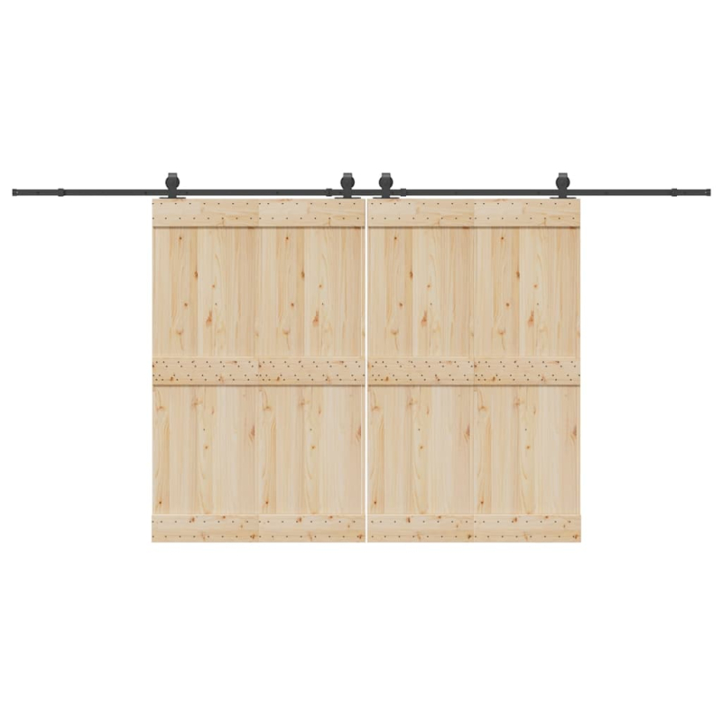 Schiebetürbeschlag-Set 427 cm Stahl Schwarz