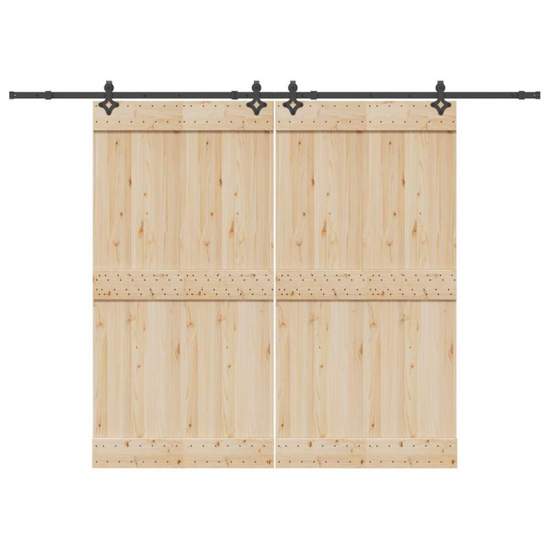 Schiebetürbeschlag-Set 305 cm Stahl Schwarz
