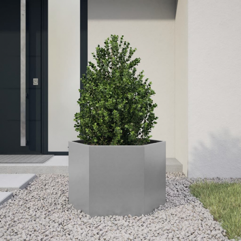 Pflanzkübel Sechseckig 69x60x45 Verzinkter Stahl