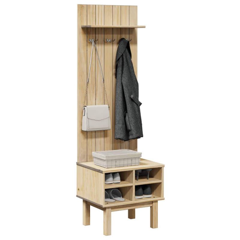 Flurgarderobe OTTA 50x40x160 cm Massivholz Kiefer