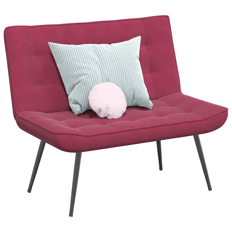 Sitzbank Weinrot 110x74x84 cm Samt