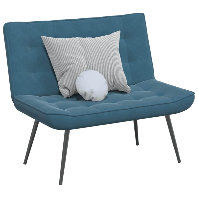 Sitzbank Blau 110x74x84 cm Samt