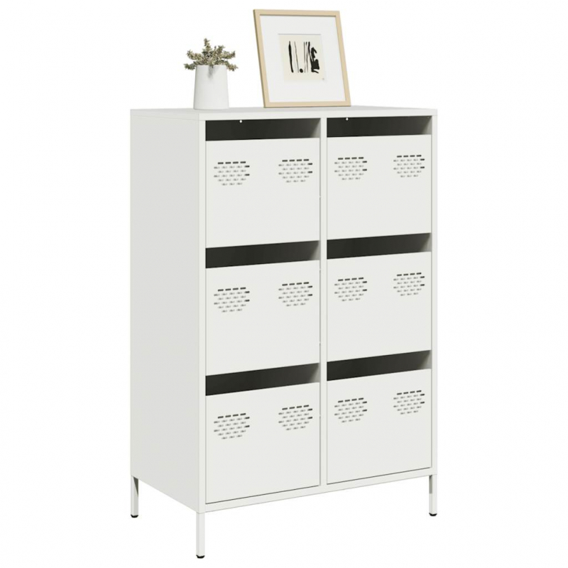 Highboard Weiß 68x39x101,5 cm Stahl