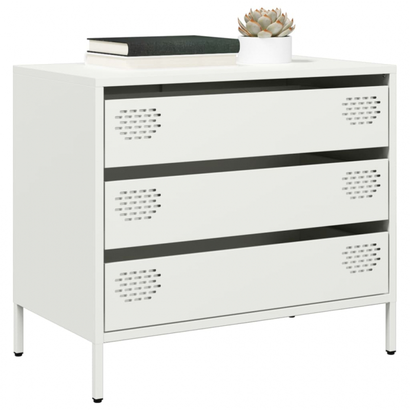 Sideboard Weiß 68x39x58,5 cm Kaltgewalzter Stahl