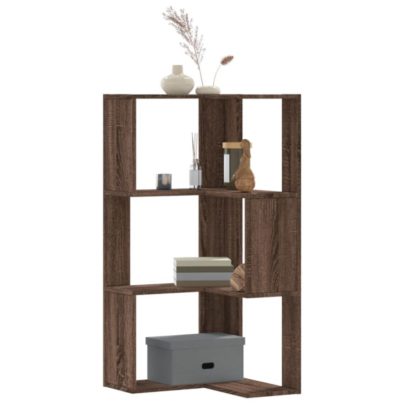 Eck-Bücherregal 3 Böden Eichen-Optik 50x50x102 cm Holzwerkstoff