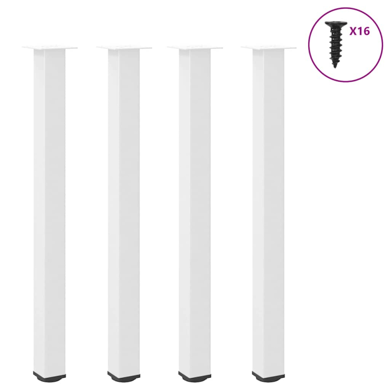 Couchtischbeine 4 Stk. Weiß 110-112 cm Stahl