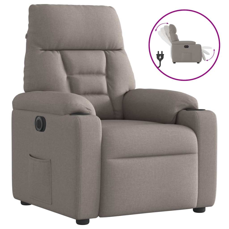 Relaxsessel Elektrisch Taupe Stoff