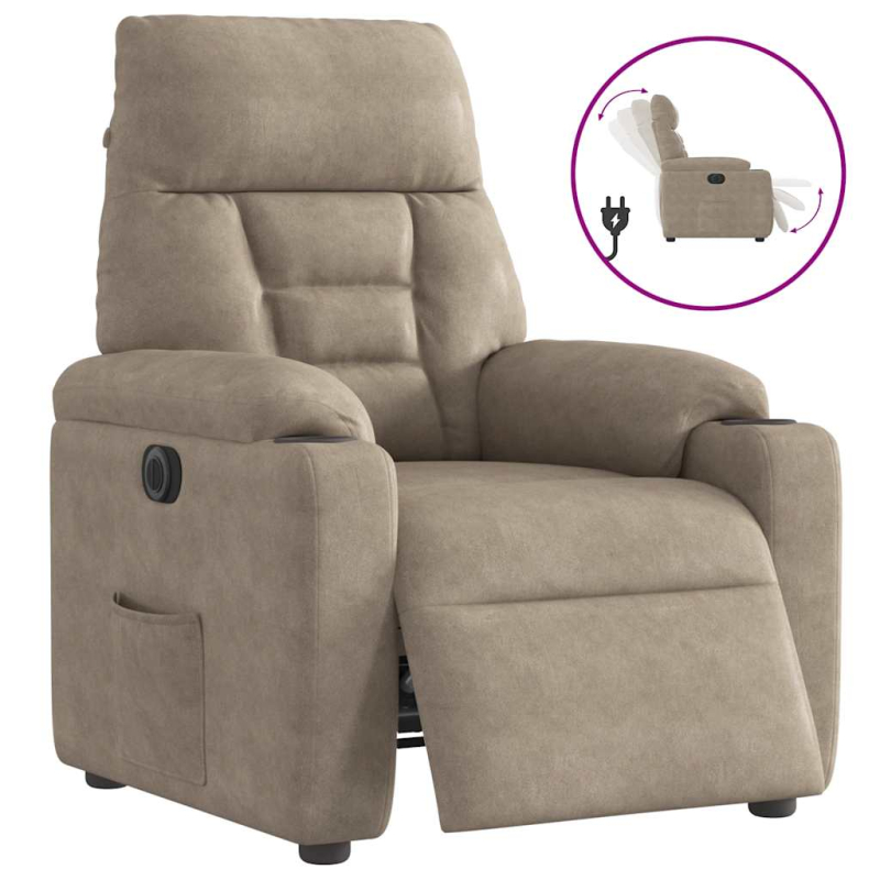 Relaxsessel Elektrisch Taupe Mikrofasergewebe
