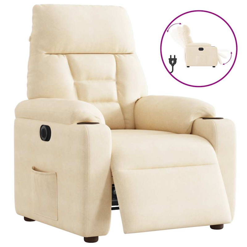 Relaxsessel Elektrisch Beige Mikrofasergewebe