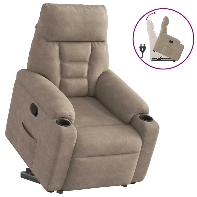 Relaxsessel mit Aufstehhilfe Taupe Mikrofasergewebe