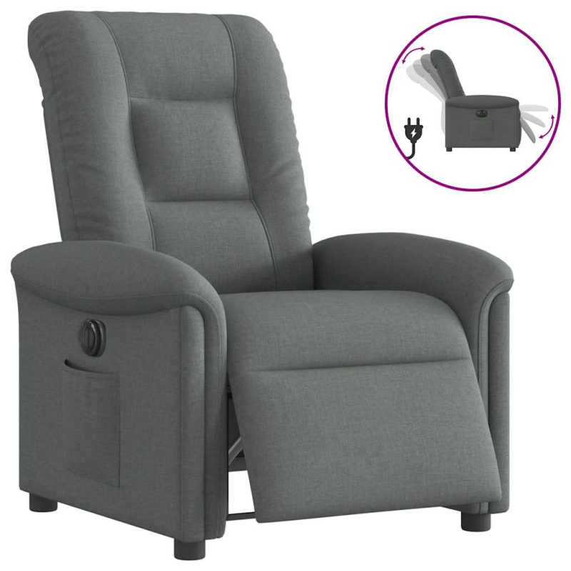 Relaxsessel Elektrisch Dunkelgrau Stoff