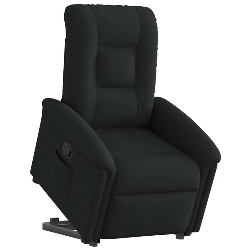 Relaxsessel mit Aufstehhilfe Schwarz Stoff