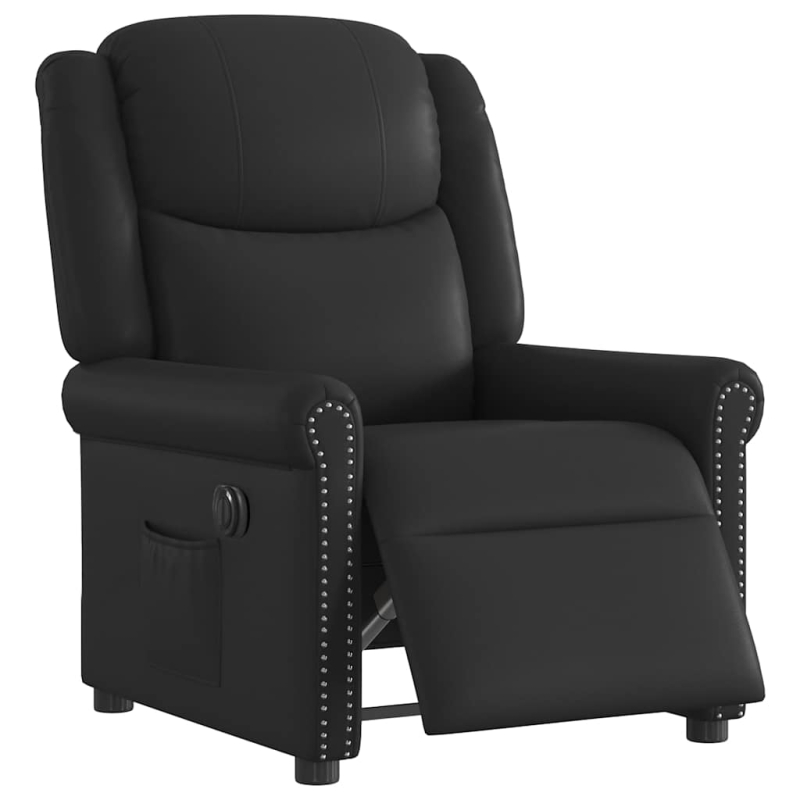 Relaxsessel Elektrisch Glänzend Schwarz Kunstleder