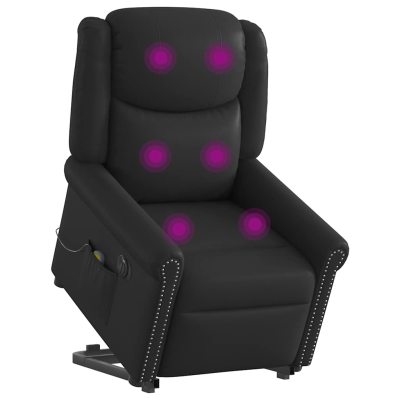 Massagesessel Aufstehhilfe Elektrisch Glänzend Schwarz
