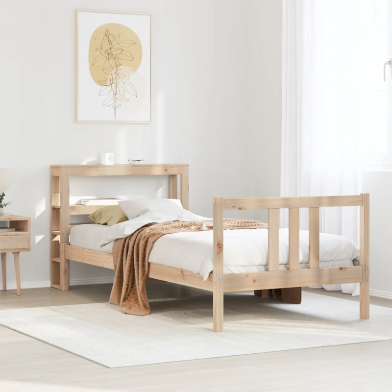 Bettgestell mit Kopfteil ohne Matratze 75x190 cm
