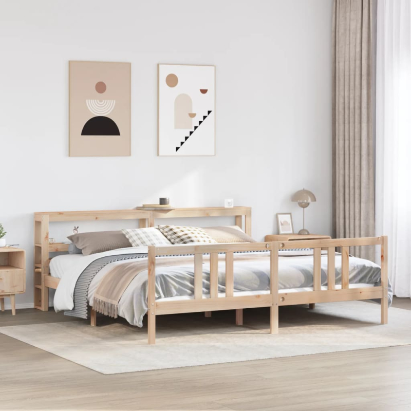 Bettgestell mit Kopfteil ohne Matratze 200x200 cm