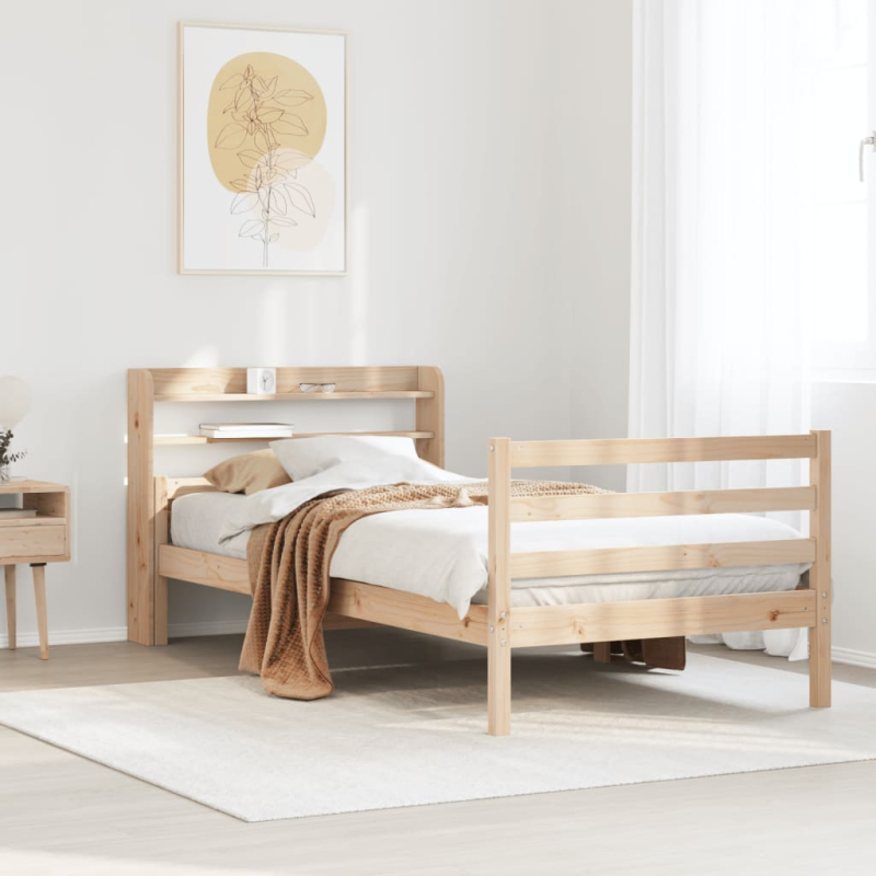 Bettgestell mit Kopfteil ohne Matratze 90x200 cm
