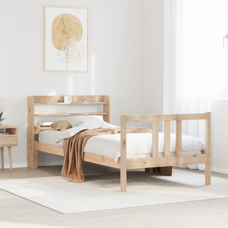 Bettgestell mit Kopfteil ohne Matratze 75x190 cm