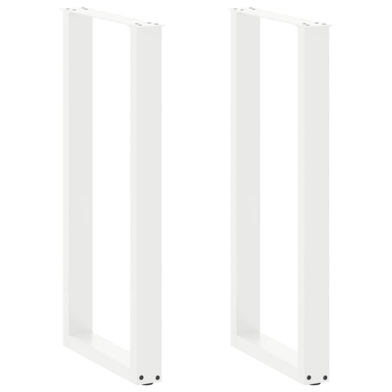 Couchtischbeine U-Form 2 Stk. Weiß 50x(100-101) cm Stahl
