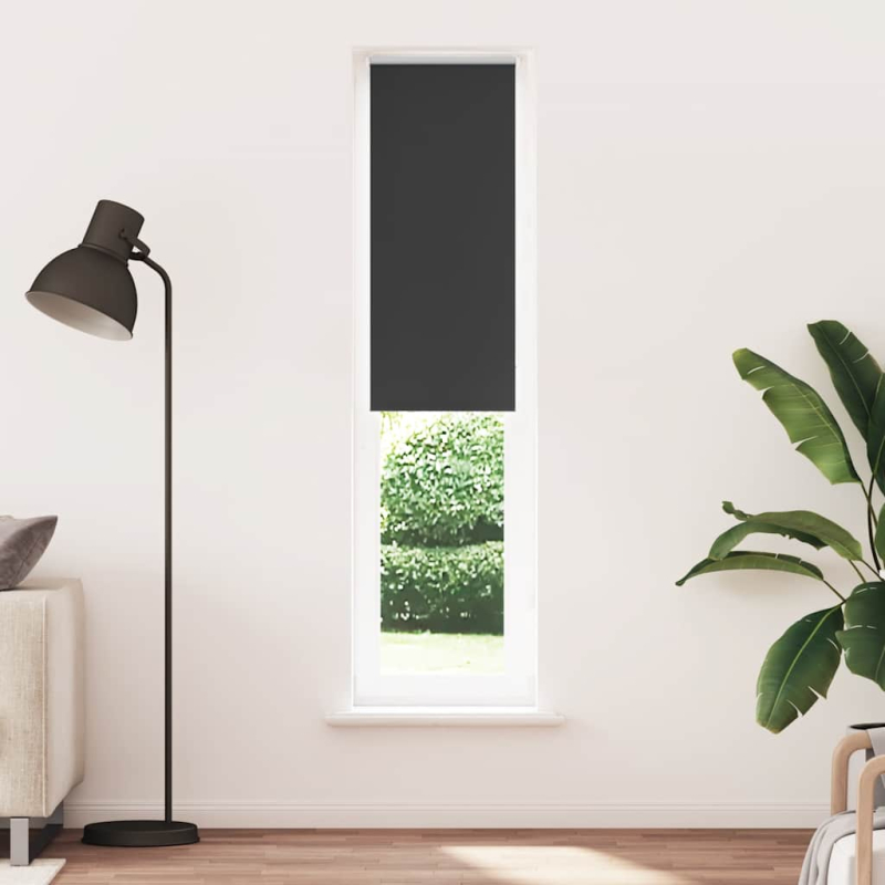 Verdunkelungsrollo Schwarz 50x210 cm Stoffbreite 45,7 cm