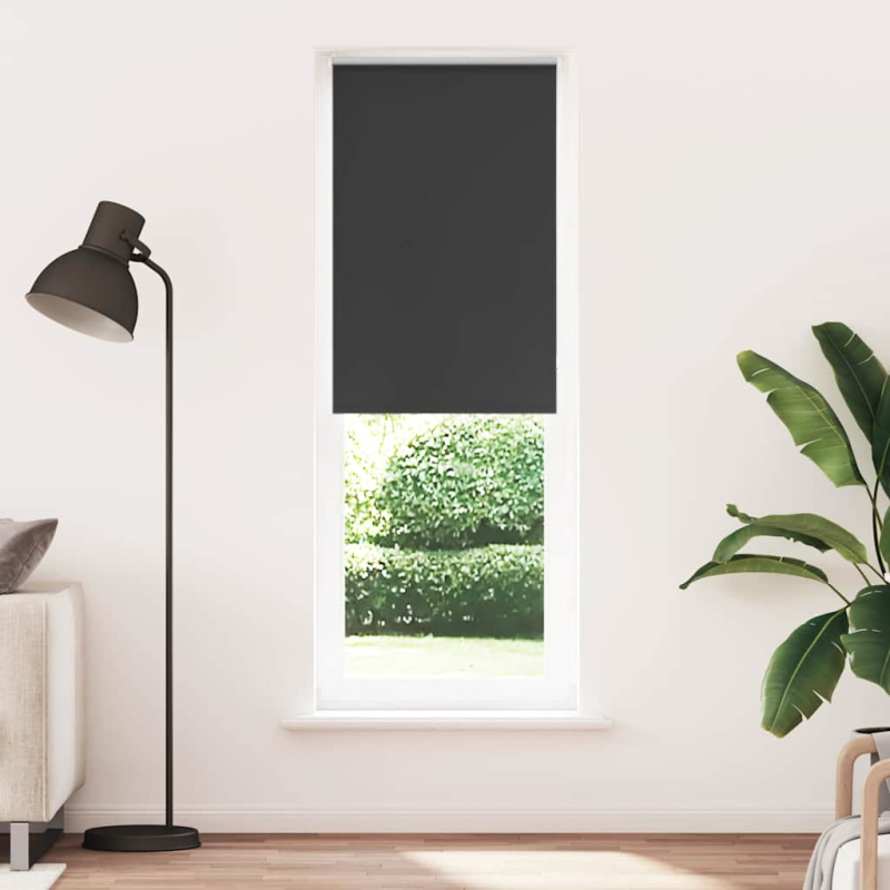 Verdunkelungsrollo Schwarz 80x210 cm Stoffbreite 75,7 cm