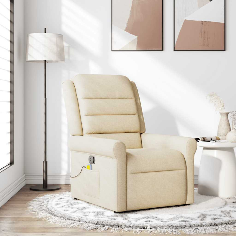 Massagesessel Creme Stoff