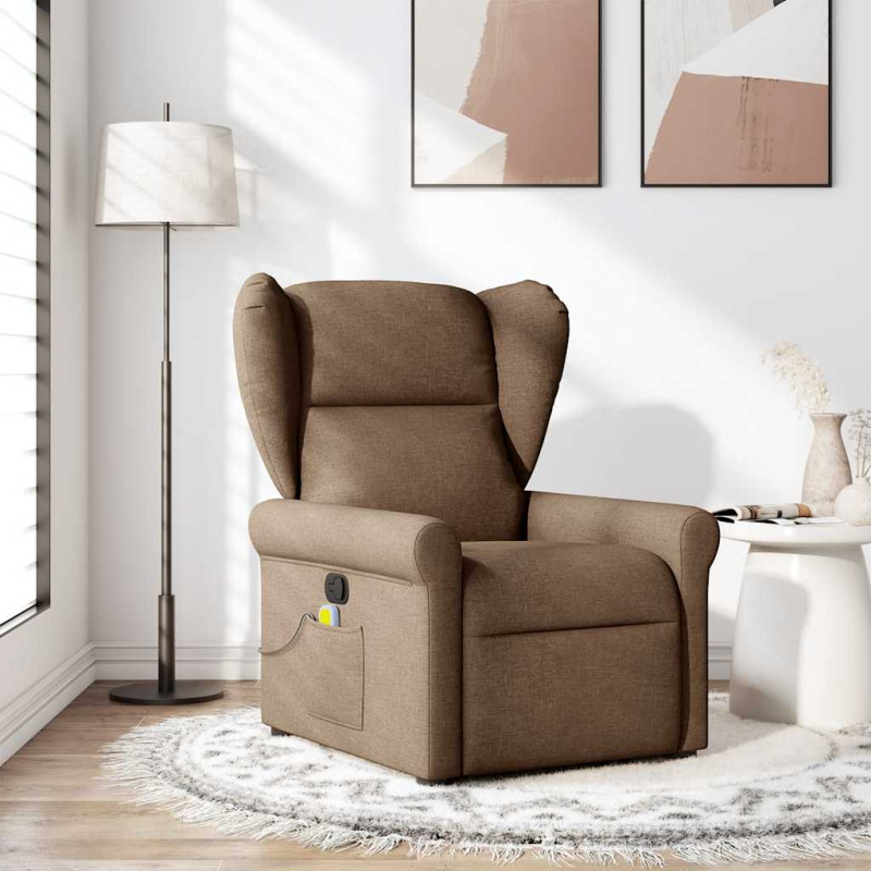 Massagesessel Braun Stoff
