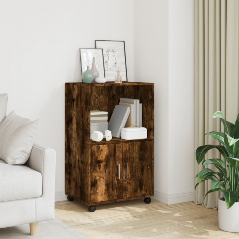 Rollschrank Räuchereiche 55x40x91 cm Holzwerkstoff