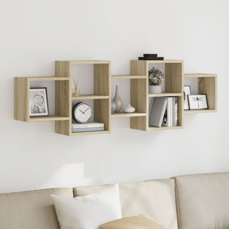 Wandregal Sonoma-Eiche 129x18x42 cm Holzwerkstoff