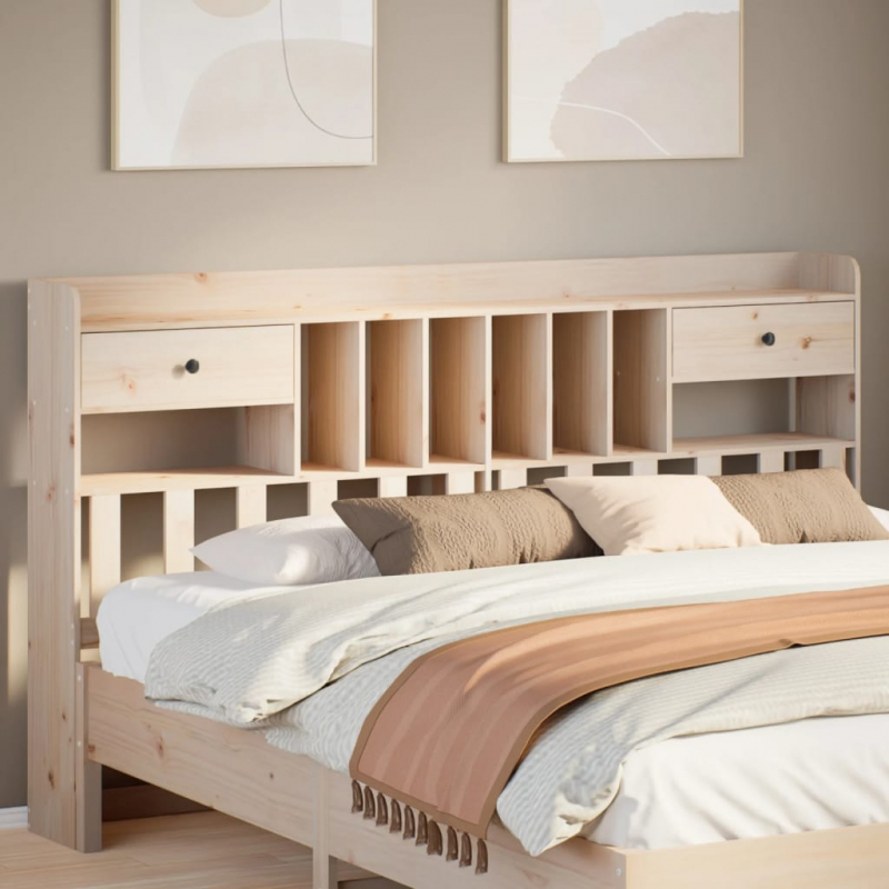 Kopfteil mit Stauraum 200 cm Massivholz Kiefer